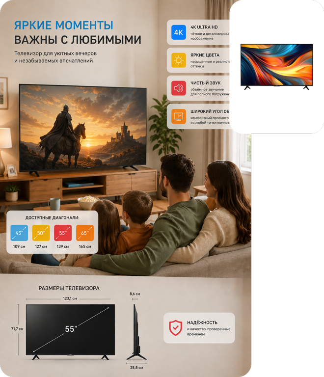 Карточка товара с телевизором
